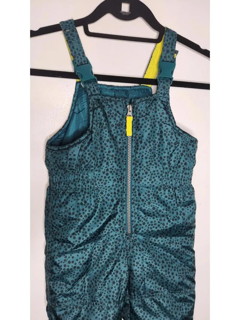 Carters Snow Bib Pants Toddler Girls 3T Teal Black Dot Insulated Winter